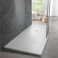 Piatto Doccia Moderno 170x80 Finitura Effetto Ardesia in Resina Bianca - Sommo