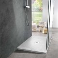 Piatto Doccia Moderno 90x70 in Resina Bianca Effetto Ardesia - Sommo