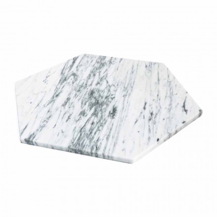 Piatto Esagonale da Portata in Marmo Bianco Carrara o Nero Marquinia - Ludivine Viadurini