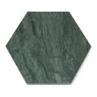 Piatto Esagonale da Portata in Marmo Nero o Verde con Sughero 4 Pezzi - Ludivine Viadurini