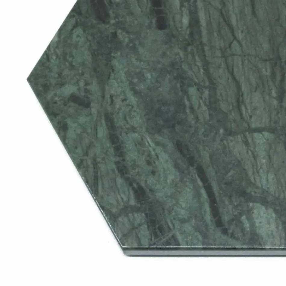 Piatto Esagonale da Portata in Marmo Nero o Verde con Sughero 4 Pezzi - Ludivine Viadurini