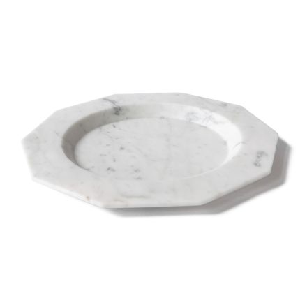 Piatto Piano in Marmo Satinato Varie Finiture Design Lusso Italiano - Rodio Viadurini