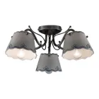 Plafoniera a 3 o 5 Luci in Ceramica Effetto Ricamo Dipinta a Mano - Ravenna Viadurini