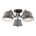 Plafoniera a 3 o 5 Luci in Ceramica Effetto Ricamo Dipinta a Mano - Ravenna