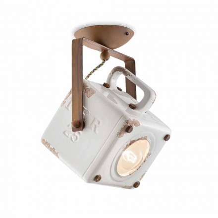 Plafoniera a soffitto a faretto quadrato vintage orientabile Kaylee  Viadurini