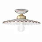 Plafoniera a soffitto ceramica lucida e filo colorato Ferroluce Viadurini