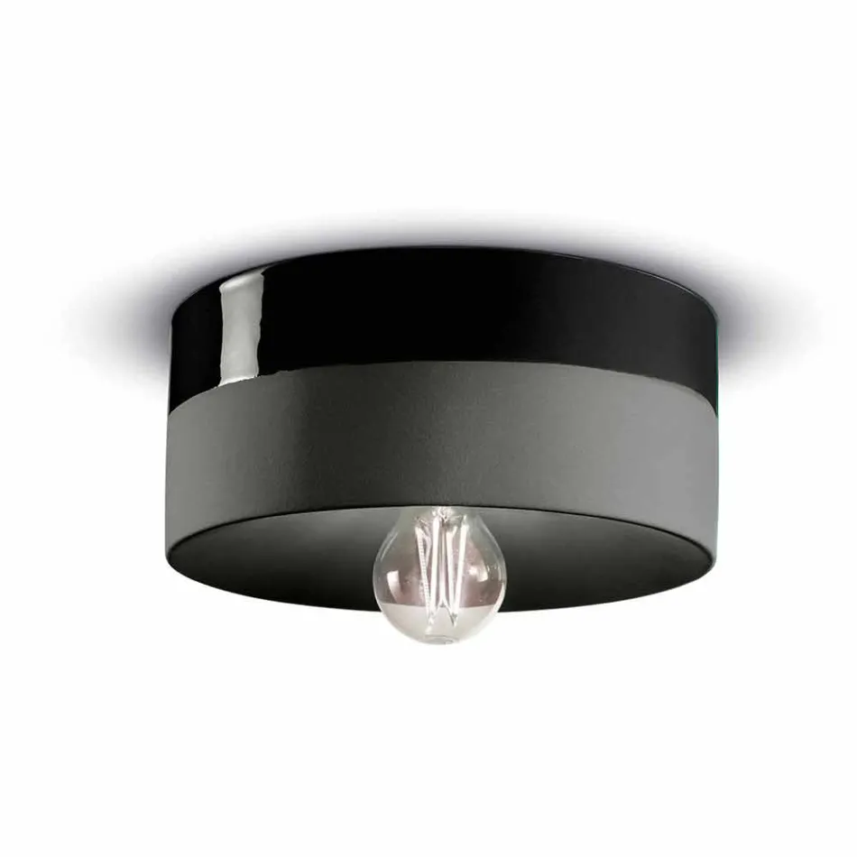 Plafoniera a Soffitto Circolare in Ceramica Colorata Made in Italy – Ferroluce Pi Viadurini