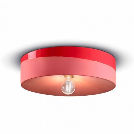 Plafoniera a Soffitto Circolare in Ceramica Colorata Made in Italy – Ferroluce Pi Viadurini