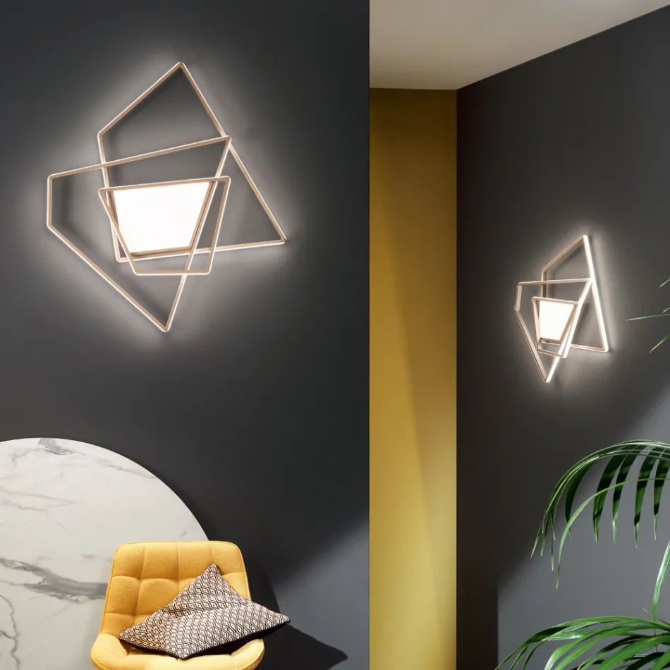 Plafoniera Applique a LED Dimmerabile in Metallo Oro o Argento - Galattica Viadurini