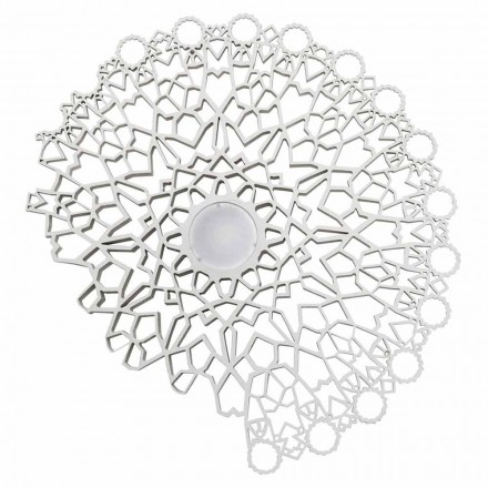 Plafoniera Applique in Tecnopolimero Bianco o Oro Design 2 Misure - Cattedrale Viadurini