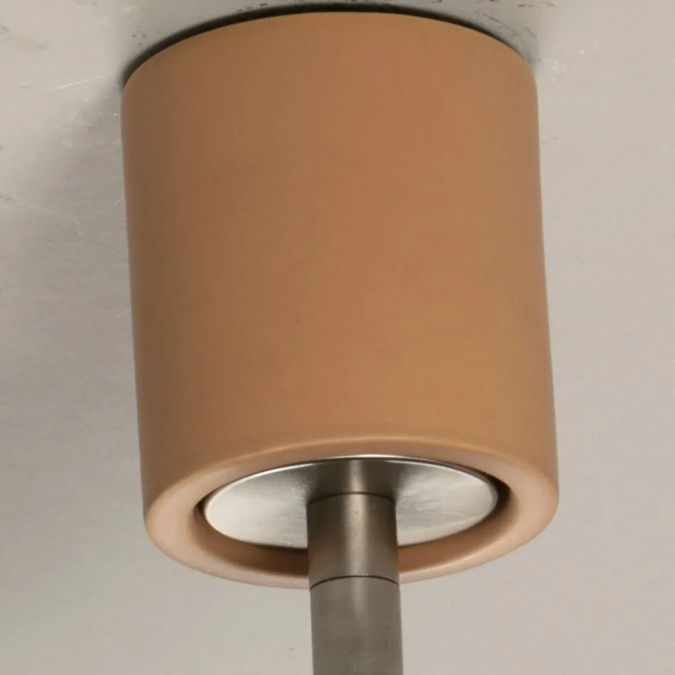 Plafoniera Artigianale in Ceramica e Metallo Realizzata in Italia - Toscot Match Viadurini