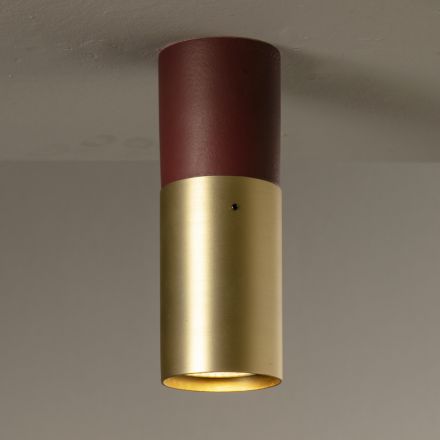 Plafoniera Artigianale in Ceramica e Ottone Realizzata in Italia - Toscot Match Viadurini
