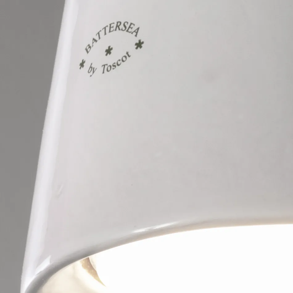 Plafoniera Artigianale in Maiolica e Alluminio Made in Italy - Toscot Battersea Viadurini