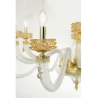 Plafoniera Classica 8 Luci in Vetro Artigianale Lusso Italiano - Saline Viadurini