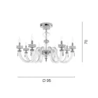 Plafoniera Classica 8 Luci in Vetro Artigianale Lusso Italiano - Saline Viadurini