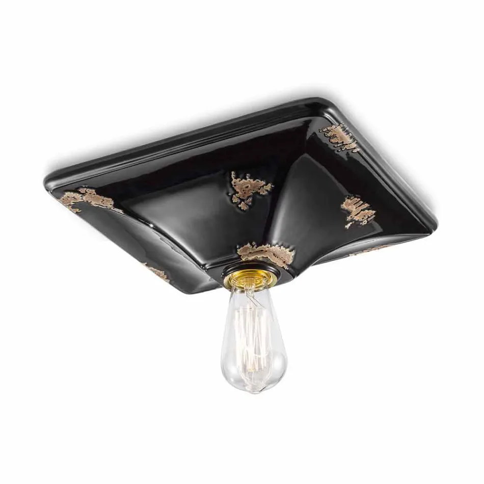 Plafoniera da soffitto dallo stile retrò in ceramica Karen Ferroluce Viadurini