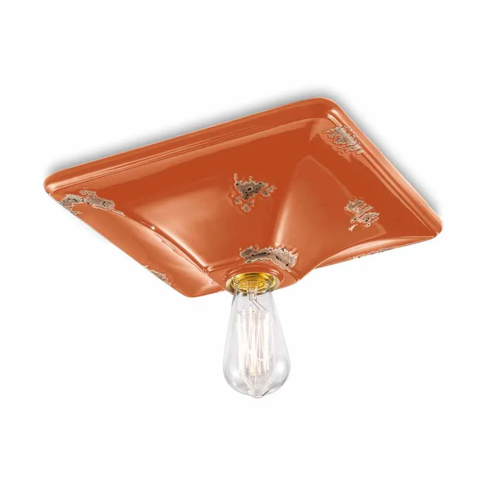 Plafoniera da soffitto dallo stile retrò in ceramica Karen Ferroluce Viadurini