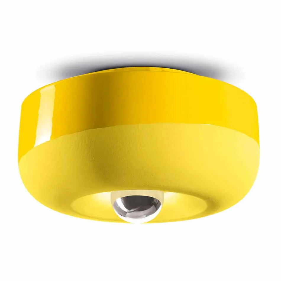 Plafoniera di Design Vintage in Ceramica Colorata Made in Italy – Bellota Viadurini