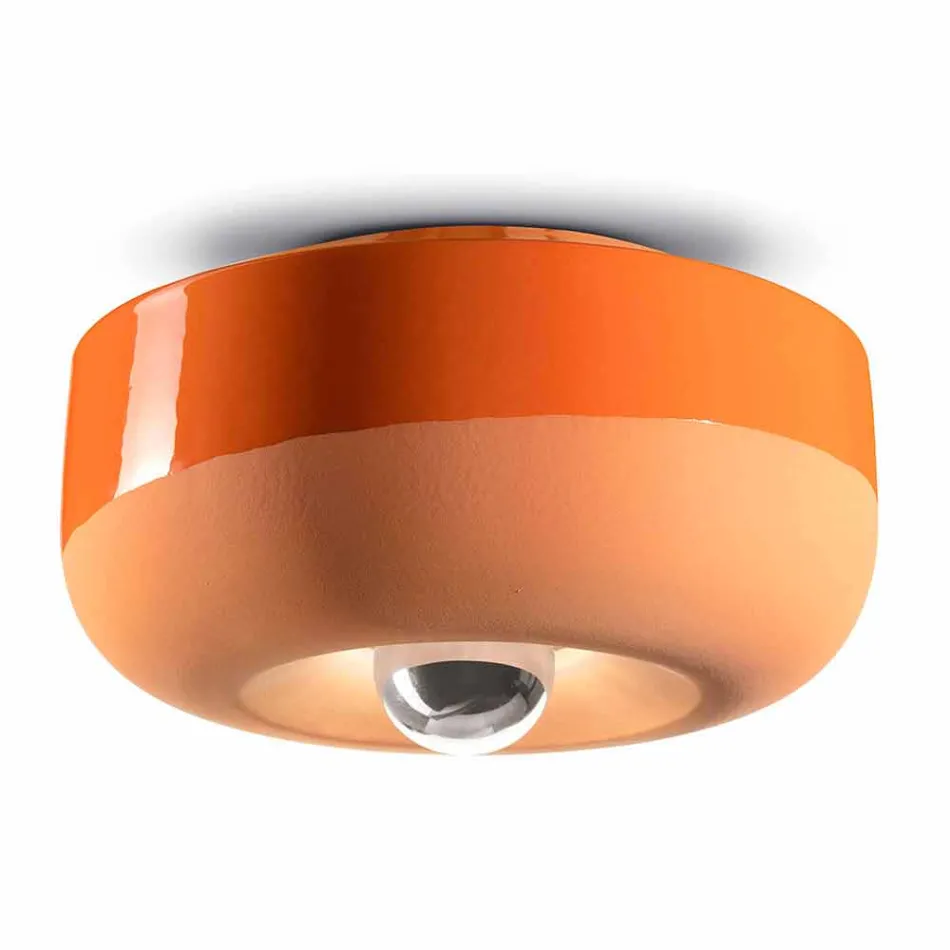Plafoniera di Design Vintage in Ceramica Colorata Made in Italy – Bellota Viadurini