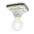 Plafoniera in ceramica decorata stile rustico Ferroluce Viadurini