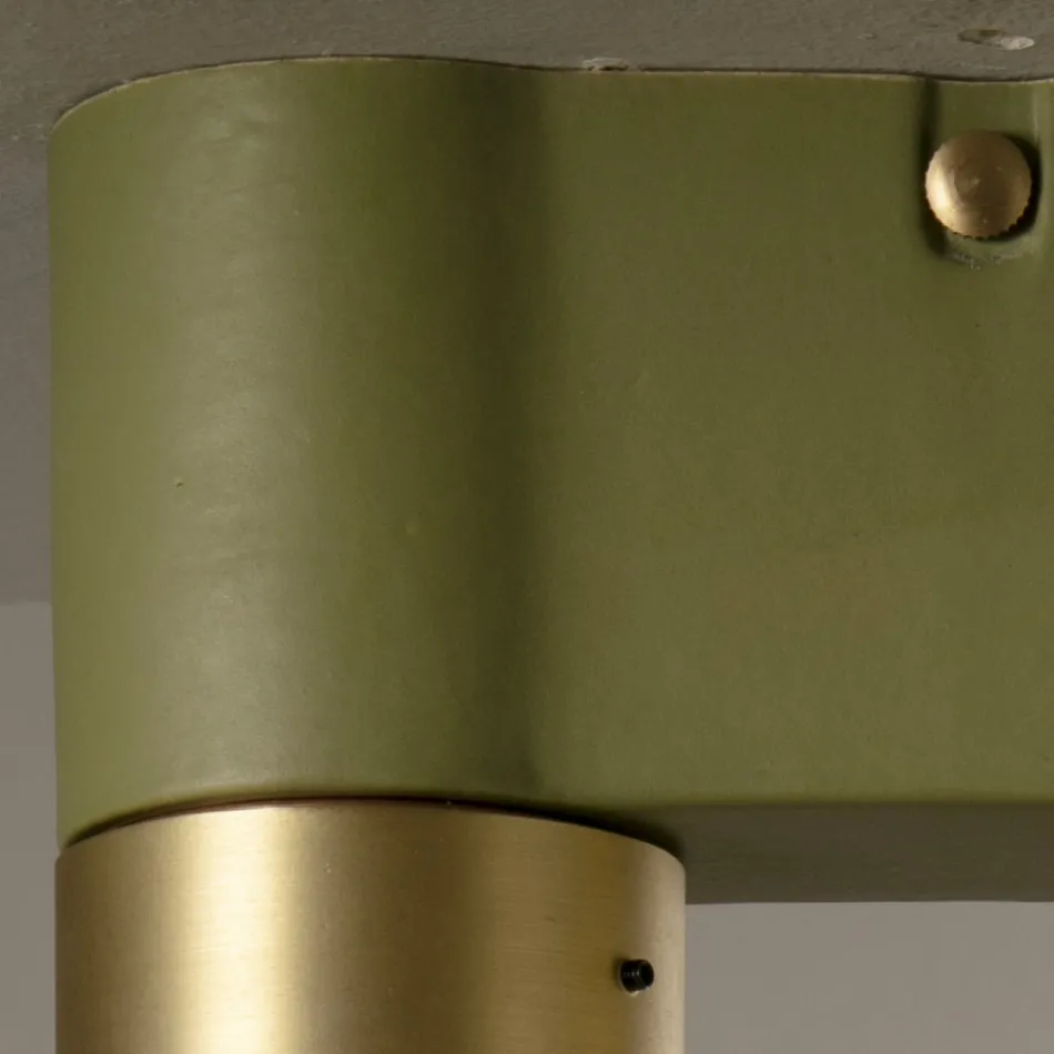 Plafoniera in Ceramica e Ottone Spazzolato Fatta a Mano in Italia - Toscot Match Viadurini