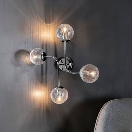 Plafoniera in Ferro con 4 Luci Made in Italy - Delos Viadurini