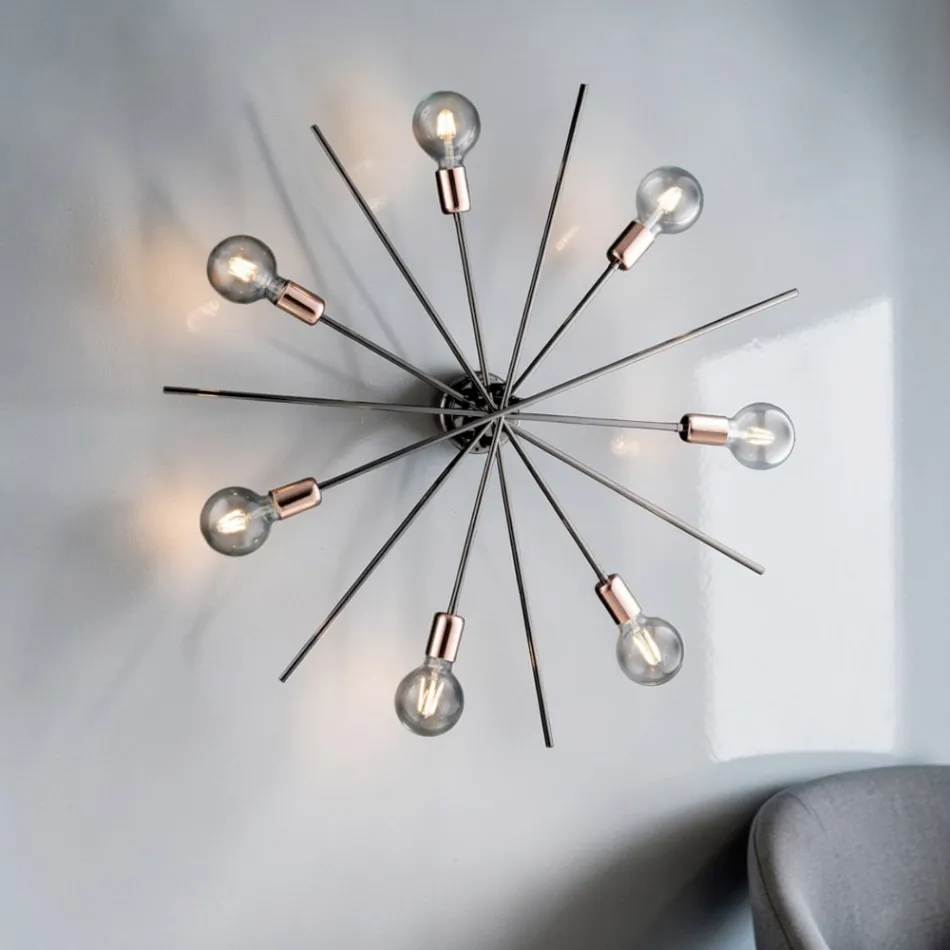 Plafoniera in Ferro Disponibile in Diverse Misure Made in Italy - Olanda Viadurini