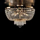 Plafoniera in Ferro e Dorato con Strass Made in Italy per Arredare L’interno - Austria Viadurini