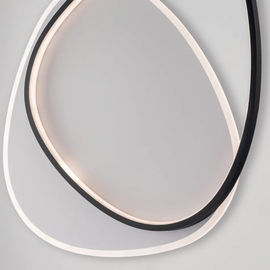 Plafoniera in Metallo Bianco Nero Led per Illuminazione Interni - Ophiuchus Viadurini