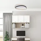 Plafoniera in Metallo Bianco Nero Led per Illuminazione Interni - Ophiuchus Viadurini