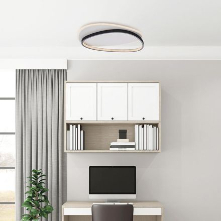 Plafoniera in Metallo Bianco Nero Led per Illuminazione Interni - Ophiuchus Viadurini
