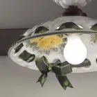 Plafoniera in Metallo e Ceramica Fatta a Mano con Passanastri - Napoli Viadurini