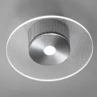 Plafoniera in Metallo e Diffusore in Plexiglass Micro-Puntinato - Nora Viadurini