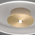 Plafoniera in Metallo e Diffusore in Plexiglass Micro-Puntinato - Nora Viadurini
