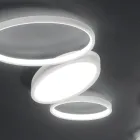 Plafoniera Moderna in Metallo Bianco o Oro a LED Dimmerabile - Raissa Viadurini