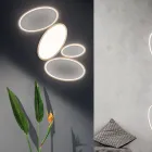 Plafoniera Moderna in Metallo Bianco o Oro a LED Dimmerabile - Raissa Viadurini