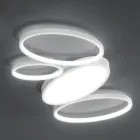 Plafoniera Moderna in Metallo Bianco o Oro a LED Dimmerabile - Raissa Viadurini