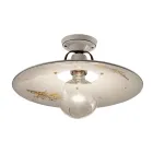 Plafoniera rotonda a soffitto in ceramica decorata Ferroluce Viadurini
