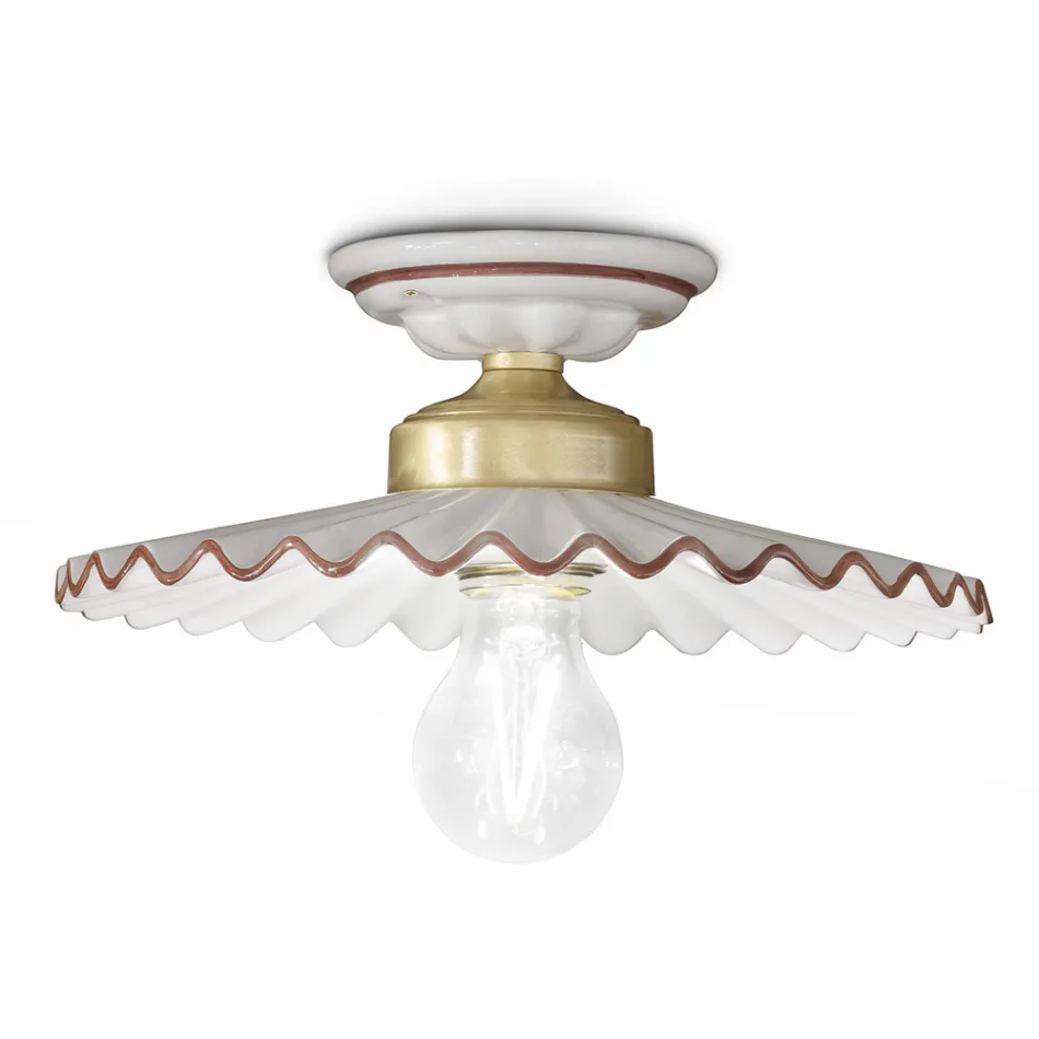 Plafoniera rustica da soffitto in ceramica Ferroluce L'Aquila Viadurini