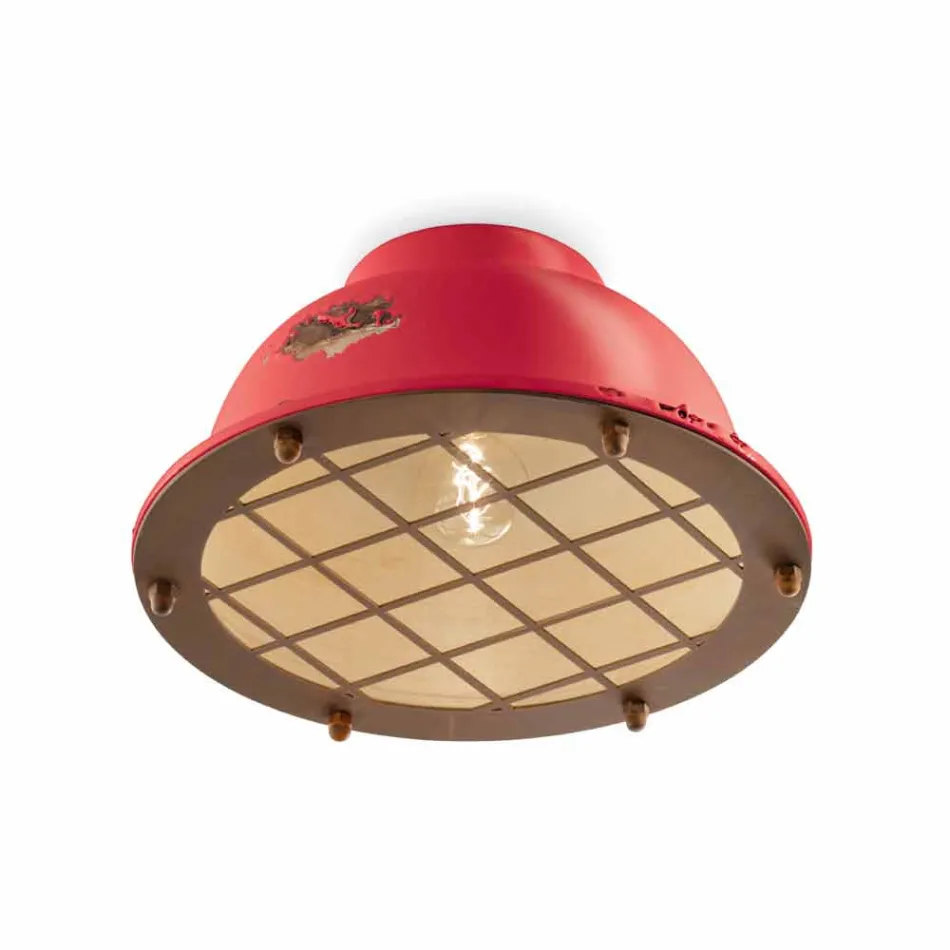 Plafoniera stile nautico in ceramica con griglia Mary Ferroluce Viadurini