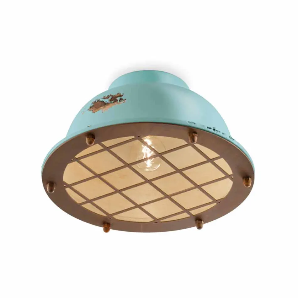 Plafoniera stile nautico in ceramica con griglia Mary Ferroluce Viadurini