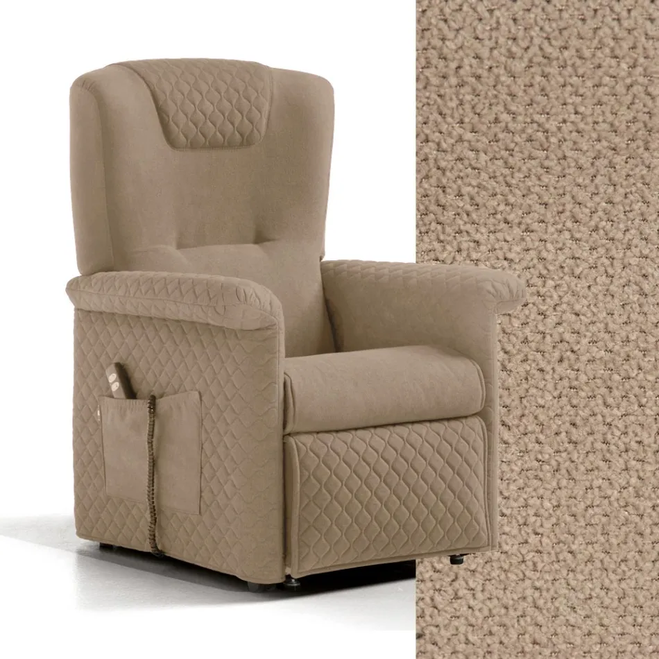 Poltrona Alzapersona con 2 Motori e Funzioni Lift/Relax/Bed Made in Italy - Giorgia Viadurini
