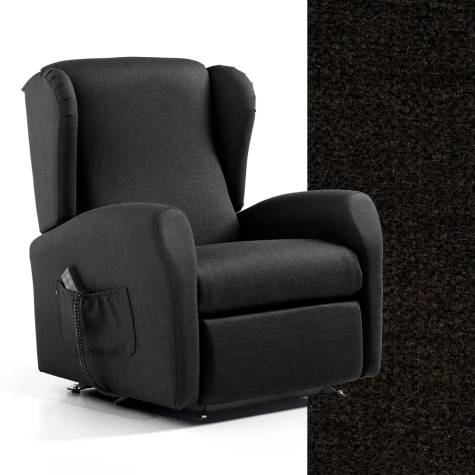 Poltrona Alzapersona con Seduta Extralarge in Tessuto Made in Italy - Margaret Viadurini