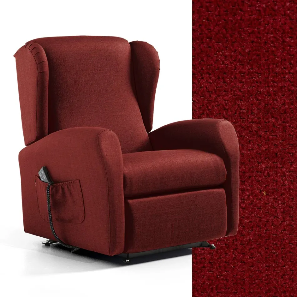 Poltrona Alzapersona con Seduta Extralarge in Tessuto Made in Italy - Margaret Viadurini