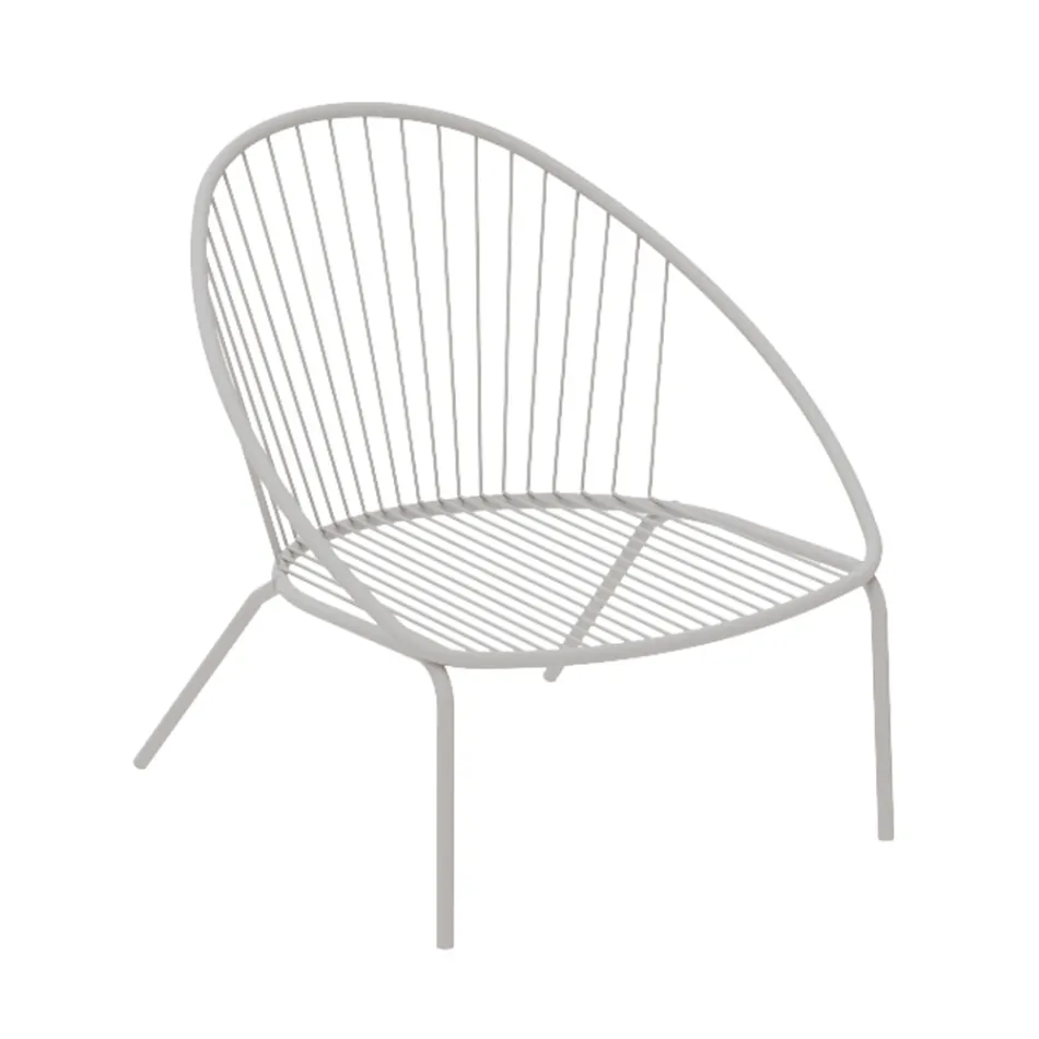 Poltrona Bassa da Giardino Impilabile in Acciaio Made in Italy – Sansa Viadurini