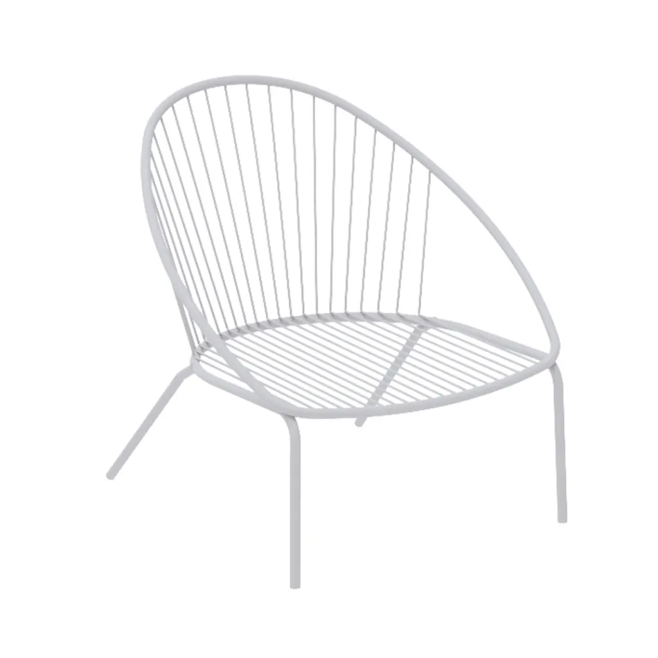 Poltrona Bassa da Giardino Impilabile in Acciaio Made in Italy – Sansa Viadurini