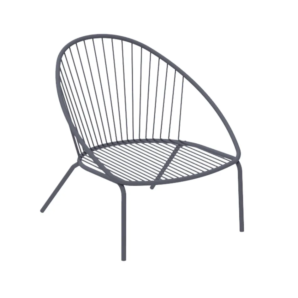 Poltrona Bassa da Giardino Impilabile in Acciaio Made in Italy – Sansa Viadurini