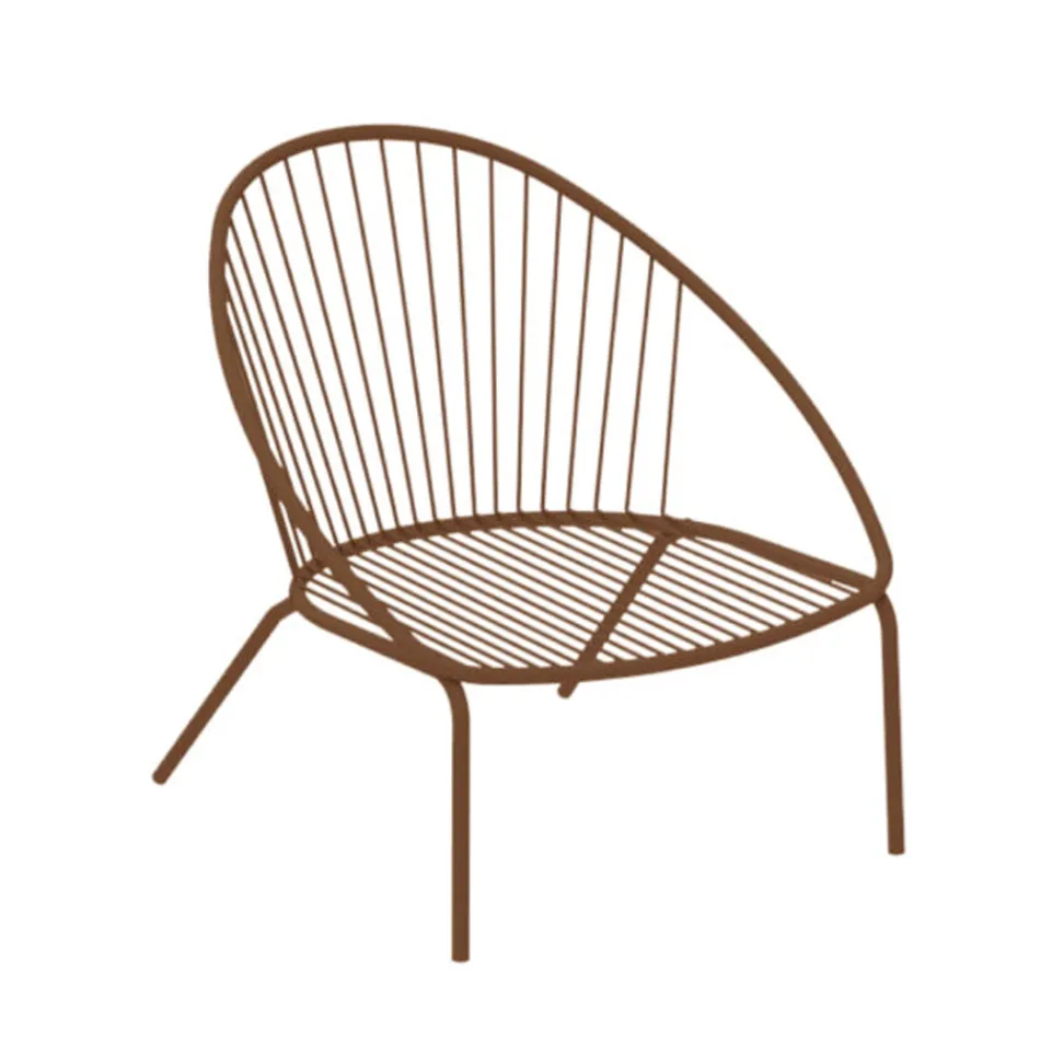 Poltrona Bassa da Giardino Impilabile in Acciaio Made in Italy – Sansa Viadurini