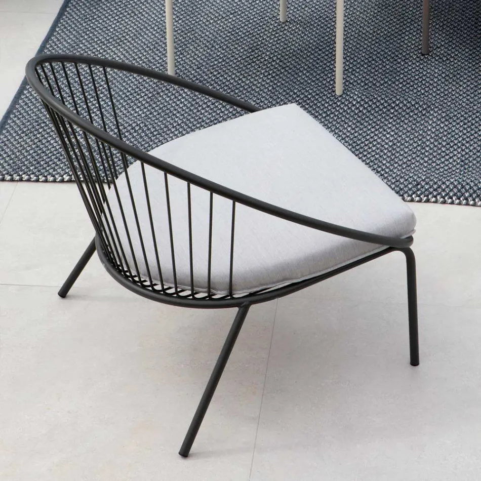 Poltrona Bassa da Giardino Impilabile in Acciaio Made in Italy – Sansa Viadurini