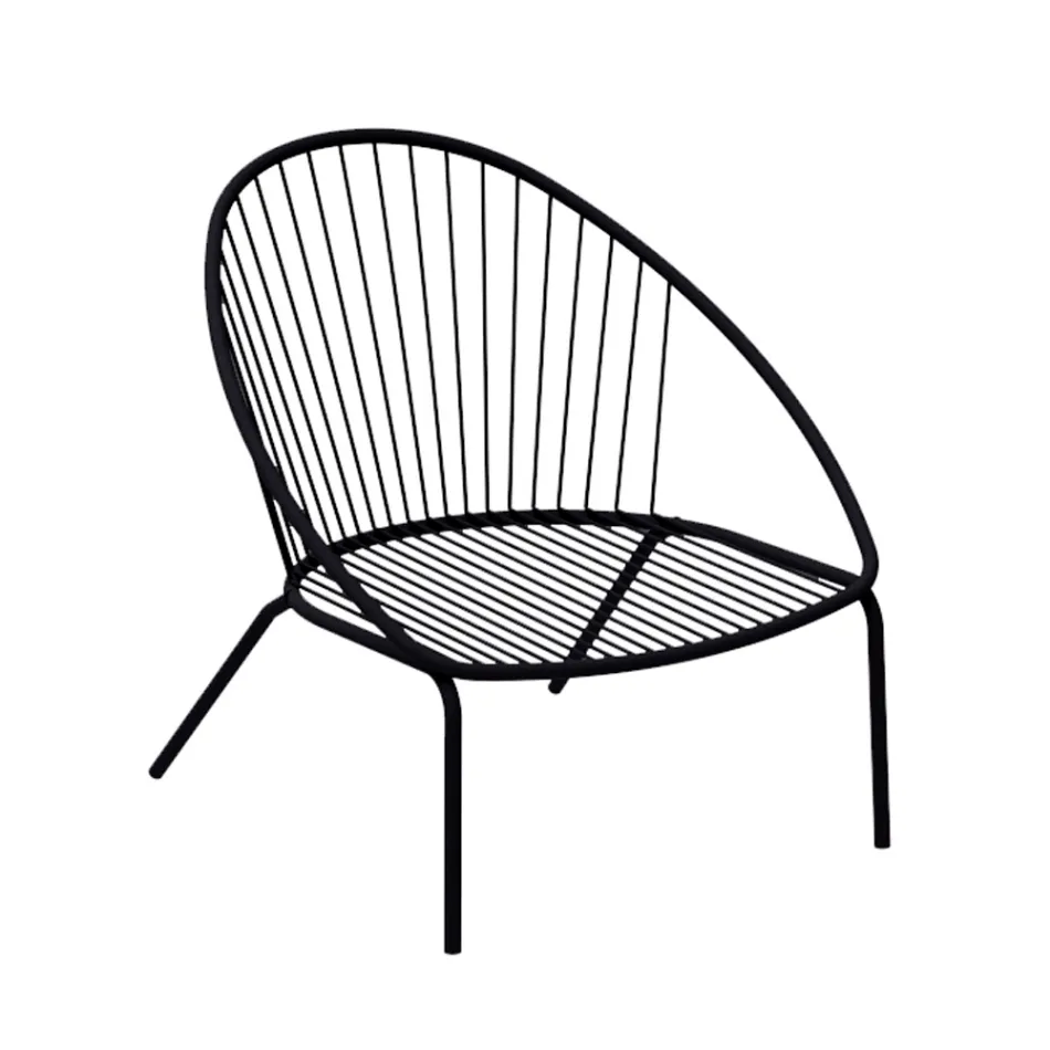 Poltrona Bassa da Giardino Impilabile in Acciaio Made in Italy – Sansa Viadurini